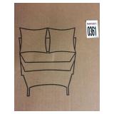 WICKER SECTIONAL SOFA BROWN+CERAMIC GREY