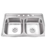 33"X22" DOUBE BASIN SINK