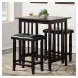 3PC COUNTER HEIGHT DINING SET (NOT ASSEMBLED/