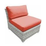 TK CLASSICS OUTDOOR WICKER ARMLESS SOFA