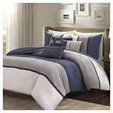 MADISON PARK 6-PIECE DUVET COVER SET FULL/ QUEEN