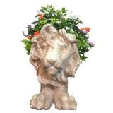 MUGGLY THE LION STATUE PLANTER MUGGLY THE LION STATUE PLANTER