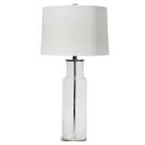 HOME DETAILS GLASS LAMP WITH ACRYLIC BASE & LINEN HOME DETAILS GLASS LAMP WITH ACRYLIC BASE & LINEN