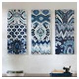 FLOURISH IKAT 3 PIECES PAINTING PRINT ON CANVAS FLOURISH IKAT 3 PIECES PAINTING PRINT ON CANVAS