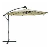 10 FT OFFSET SOLAR PATIO UMBRELA BEIGE 10 FT OFFSET SOLAR PATIO UMBRELA BEIGE