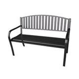 JECO INC. 50' STRAP CURVED BACK STEEL PARK BENCH JECO INC. 50' STRAP CURVED BACK STEEL PARK BENCH