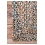NULOOM HAND BRAIDED TWINED DENIM ROUND RUG NULOOM HAND BRAIDED TWINED DENIM ROUND RUG