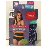 HANES 3 HIPSTERS SIZE 9 HANES 3 HIPSTERS SIZE 9