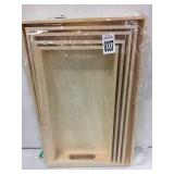 SET OF 5 WOODEN TRAYS