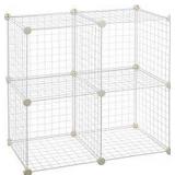 AMAZON BASICS WIRE STORAGE SHELVES 4 CUBE WHITE