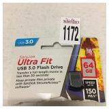 SANDISK ULTRA FIT USB 3.0 64 GB (IN SHOWCASE)