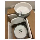 SET OF 2 CERAMIC PET BOWL