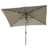 RECTANGULAR SOLAR POWERED LED PATIO UMBRELLA (NOT
