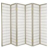 GREY WINDOW PANE 6-PANEL ROOM DIVIDER