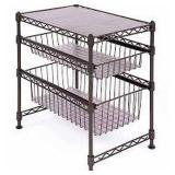 DOUBLE BASKET ORGANIZER (NOT ASSEMBLED)