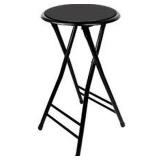 42IN CUSHIONED FOLDING STOOL BLACK