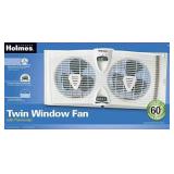 HOLMES TWIN WINDOW FAN WITH THERMOSTAT