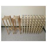 WINE RACK / 2 WOOD STANDS WINE RACK / 2 WOOD STANDS