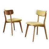 NOBLE HOUSE FABRIC DINING CHAIRS SET OF 2 GREEN