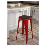 TOTAL OF 2 GIA 30" STOOL METAL FRAME WOODEN SEAT