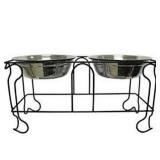 10' DOUBLE STAINLESS STEEL FEEDER BOWLS 10' DOUBLE STAINLESS STEEL FEEDER BOWLS