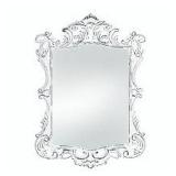 REGAL WHITE DISSTRESSED WALL MIRROR(USED)