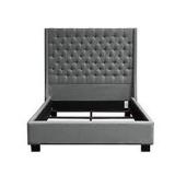 GREY LINEN EASTERN KING TUFTED FOOTBOARD GREY LINEN EASTERN KING TUFTED FOOTBOARD
