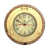 BEY-BERK 13" PORTHOLE WALL CLOCK