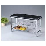 ROUND HILL FURNITURE METAL SHOE BENCH (NOT