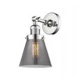 SET OF 3 GLASS CONE 1-LIGHT ARMED SCONCE POLISHED