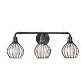 KENROY HOME CAGNEY 3-LIGHT BLACK BATH VANITY LIGHT