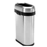 SIMPLE HUMAN 50-L STEEL OPEN TOP TRASH CAN