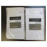 (2) NAYHA TEXTILES ONE VALANCE WHITE SIZE 80 X 11 (2) NAYHA TEXTILES ONE VALANCE WHITE SIZE 80 X 11