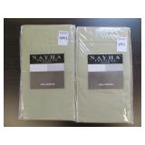 (2) NAYHA TEXTILES ONE VALANCE GREEN SIZE 80 X 16 (2) NAYHA TEXTILES ONE VALANCE GREEN SIZE 80 X 16