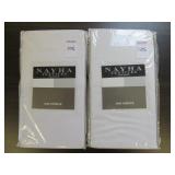 (2) NAYHA TEXTILES ONE VALANCE WHITE SIZE 80 X 38 (2) NAYHA TEXTILES ONE VALANCE WHITE SIZE 80 X 38