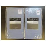 (2) NAYHA TEXTILES ONE VALANCE BLUE SIZE 80 X 38 (2) NAYHA TEXTILES ONE VALANCE BLUE SIZE 80 X 38