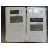 (2) NAYHA TEXTILES ONE VALANCE WHITE SIZE 80 X 11 (2) NAYHA TEXTILES ONE VALANCE WHITE SIZE 80 X 11