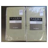 (2) NAYHA TEXTILES ONE VALANCE GREEN SIZE 80 X 16 (2) NAYHA TEXTILES ONE VALANCE GREEN SIZE 80 X 16