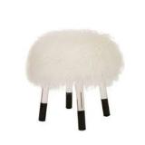 FUR FAUX STOOL (NOT ASSEMBLED)