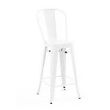 TOTAL OF 4 DESIGN LAB STEEL HIGH BACK BARSTOOL