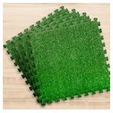 24-PIECE SYNTHETIC GRASS PUZZLE MAT SET