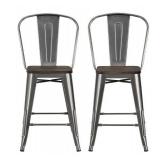 DHP 24" COUNTER STOOLS (2 IN TOTAL; NOT ASSEMBLED)