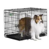 DOUBLE DOOR DOG CRATE MEDIUM  (NOT ASSEMBLED)