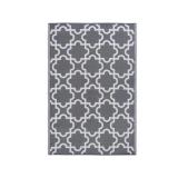 GRAY LATTICE OUTDOOR RUG 4X6FT