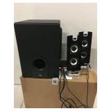 POWERED SPEAKER SYSTEM WITH CONTROL POD