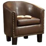 UPHOLSTERED BARREL  CHAIR