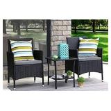 BANER GARDEN 3PCS WICKER RATTAN DINING SET