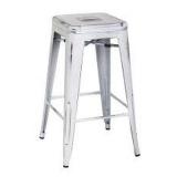 DISTRESSED BACKLESS BAR STOOL