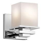 SET OF 2 1 LIGHT WALL SCONCE IN CHROME