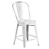 DISTRESSED WHITE BAR STOOL